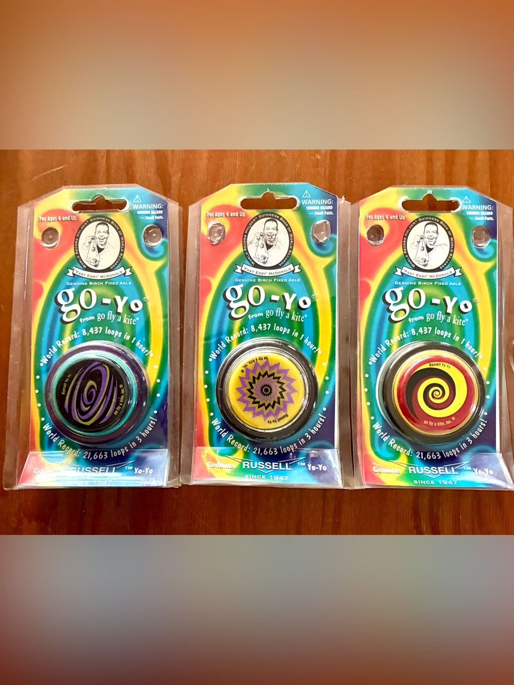 Set of Three Genuine 1990s Vintage Russell Go-Yo’s